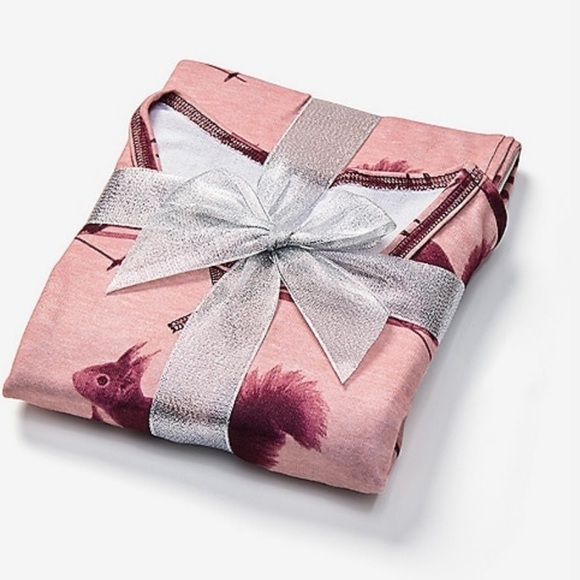 NWT justice girls youth squirrel 2 piece pajamas sz 6 pink brown - Picture 4 of 4